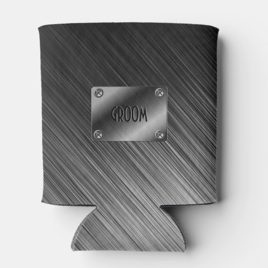 Rafraîchisseur Pour Canette Simple apparence de métal brossé noir (Dos)