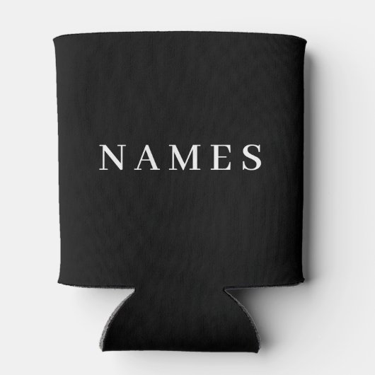 Rafraîchisseur Pour Canette Simple Black Custom Ajouter Votre Nom Élégant (Dos)
