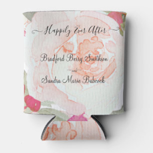 Rafraîchisseur Pour Canette Simple Blush rose Fushia Floral Wedding faveur