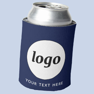 Rafraîchisseur Pour Canette Simple Logo Texte commercial Promotionnel Marine B