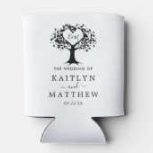 Rafraîchisseur Pour Canette Simple Mariage de l'arbre cardiaque du Monogramme  (Dos)