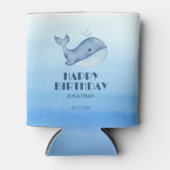 Rafraîchisseur Pour Canette Simple mignonne Baleine Bleu Mer Joyeux Anniversai (Devant)