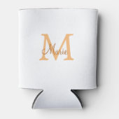 Rafraîchisseur Pour Canette simple minimal ajouter nom monogramme orange marro (Devant)