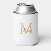 Rafraîchisseur Pour Canette simple minimal ajouter nom monogramme orange marro (Can Dos)