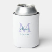 Rafraîchisseur Pour Canette simple minimum ajouter nom monogramme violet vert (Can devant)
