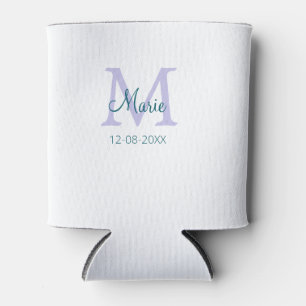 Rafraîchisseur Pour Canette simple minimum ajouter nom monogramme violet vert 