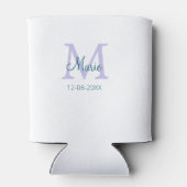 Rafraîchisseur Pour Canette simple minimum ajouter nom monogramme violet vert (Dos)