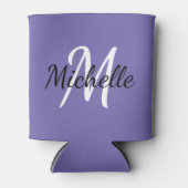 Rafraîchisseur Pour Canette Simple moderne violet nom du monogramme + initial (Devant)