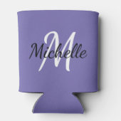 Rafraîchisseur Pour Canette Simple moderne violet nom du monogramme + initial (Dos)