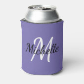 Rafraîchisseur Pour Canette Simple moderne violet nom du monogramme + initial (Can Dos)