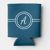 Rafraîchisseur Pour Canette Simple monogramme initiale bleu foncé (Devant)