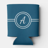 Rafraîchisseur Pour Canette Simple monogramme initiale bleu foncé (Dos)