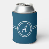 Rafraîchisseur Pour Canette Simple monogramme initiale bleu foncé (Can Dos)