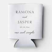 Rafraîchisseur Pour Canette Simple noir et blanc Gras Mariage moderne (Devant)