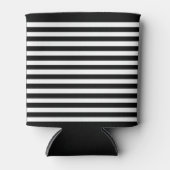 Rafraîchisseur Pour Canette Simples rayures noir et blanc | (Devant)