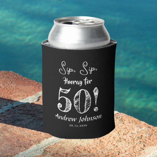 Rafraîchisseur Pour Canette Sip Sip Hooray 50 Joyeux anniversaire Funny Celebr