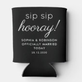 Rafraîchisseur Pour Canette Sip Sip Hooray Mariage Faveur Black Funny (Dos)