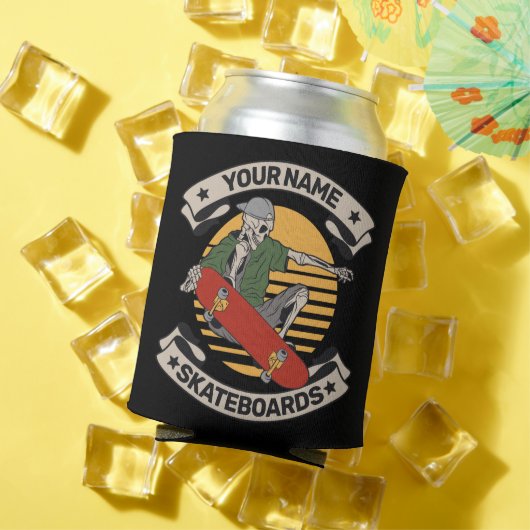 Rafraîchisseur Pour Canette Skateboard personnalisé Nez Grab Skeleton Skeleton (Été in situ)