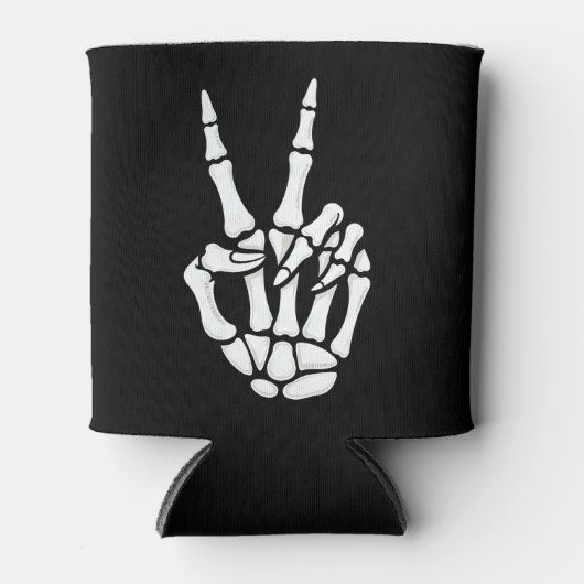 Rafraîchisseur Pour Canette Skeleton Hand Peace Sign Cool Halloween (Devant)