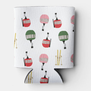 Rafraîchisseur Pour Canette Ski d'hiver Gondola retro blanc