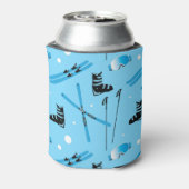 Rafraîchisseur Pour Canette Skier Personalised Skiing Themed Blue Apres Ski (Can Dos)