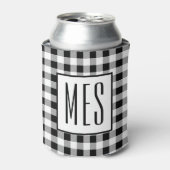 Rafraîchisseur Pour Canette Skinny Monogram Initials, Buffalo Check Pattern (Can devant)