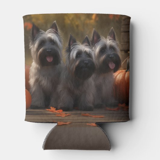 Rafraîchisseur Pour Canette Skye Terrier Chiot Automne Citrouille délice (Dos)