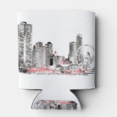Rafraîchisseur Pour Canette Skyline de Chicago moderne (Dos)
