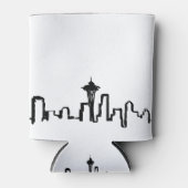 Rafraîchisseur Pour Canette skyline de seattle à encre noire (Devant)