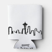 Rafraîchisseur Pour Canette skyline de seattle à encre noire (Dos)