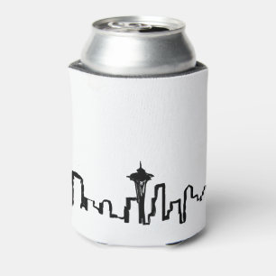 Rafraîchisseur Pour Canette skyline de Seattle à encre noire