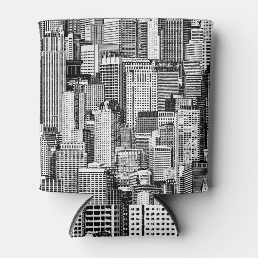 Rafraîchisseur Pour Canette Skyscraper City Texture Isométrique sans fil (Devant)