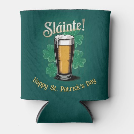 Rafraîchisseur Pour Canette Slàinte ! Saint Patrick's Day Pint of Beer on Gree (Devant)