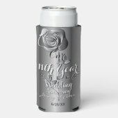 Rafraîchisseur Pour Canette Slim 11e année Mariage Anniversaire Rose en acier (Seltzer Verso)