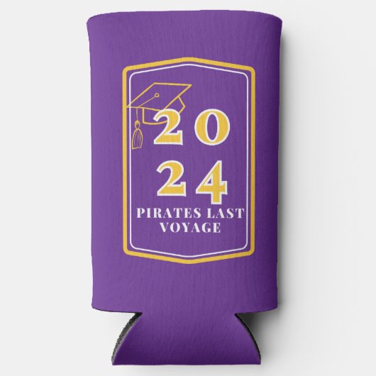 Rafraîchisseur Pour Canette Slim 2024 Grad Koozie - Violet (Recto)