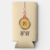 Rafraîchisseur Pour Canette Slim 21 anniversaire ajouter initiales tout âge corail (Verso)