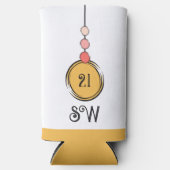 Rafraîchisseur Pour Canette Slim 21 anniversaire ajouter initiales tout âge orange (Recto)