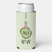 Rafraîchisseur Pour Canette Slim 30 anniversaire ajouter initiales tout âge vert ro (Seltzer Recto)