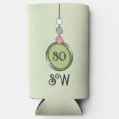 Rafraîchisseur Pour Canette Slim 30 anniversaire ajouter initiales tout âge vert ro (Recto)