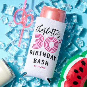 Rafraîchisseur Pour Canette Slim 30E Anniversaire Design Moderne Script Personnalis