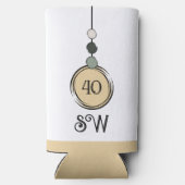 Rafraîchisseur Pour Canette Slim 40 anniversaire ajouter initiales tout âge pêche b (Verso)