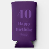 Rafraîchisseur Pour Canette Slim 40 Happy Birthday Script Elegant Purple (Recto)
