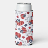 Rafraîchisseur Pour Canette Slim 4 juillet Motif (Seltzer Recto)