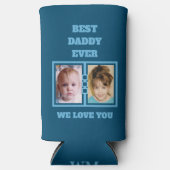 Rafraîchisseur Pour Canette Slim 4 photo collage meilleur papa t'aime bleu (Recto)