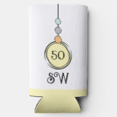 Rafraîchisseur Pour Canette Slim 50 anniversaire ajouter des initiales tout âge jau (Verso)