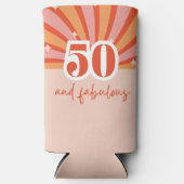 Rafraîchisseur Pour Canette Slim 50 et fabuleux AVEC PHOTO, anniversaire rétro (Recto)