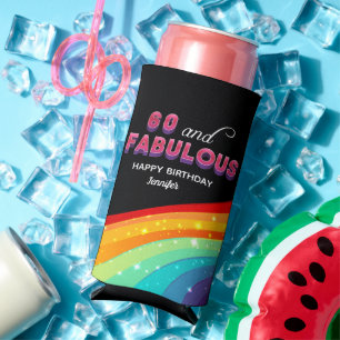 Rafraîchisseur Pour Canette Slim 60 et Fabulous Rainbow fête d'anniversaire Personn