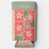 Rafraîchisseur Pour Canette Slim 70 Rétro Pink Hot Peach Flower Power (Recto)