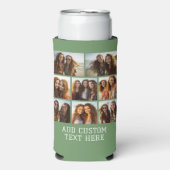 Rafraîchisseur Pour Canette Slim 8 Collage photo - Vert minimal moderne (Seltzer Recto)