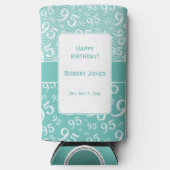 Rafraîchisseur Pour Canette Slim 95e anniversaire Random Number Motif Turquoise (Recto)